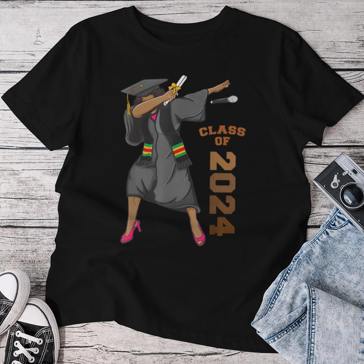 African Black Girl Graduation Class Of 2024 Graduate Women Women T-shirt Funny Gifts