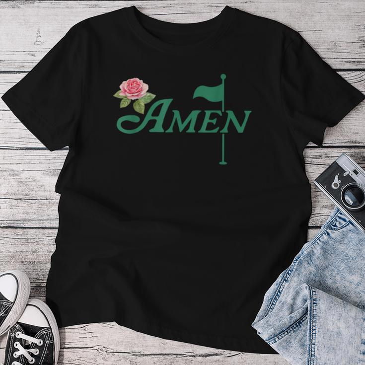 Amen Floral Master Golfer Golf Lover Golf Flower Apparel Women T-shirt Unique Gifts
