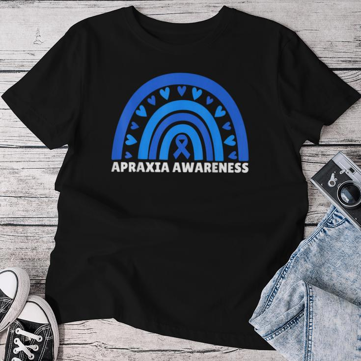 Apraxia Awareness Sister Brother Son Rainbow Apraxia Warrior Women T-shirt Personalized Gifts