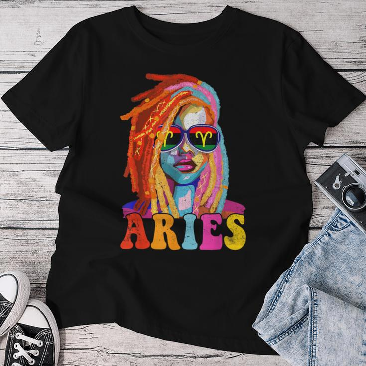 Aries Queen African American Loc'd Zodiac Sign Women T-shirt Funny Gifts