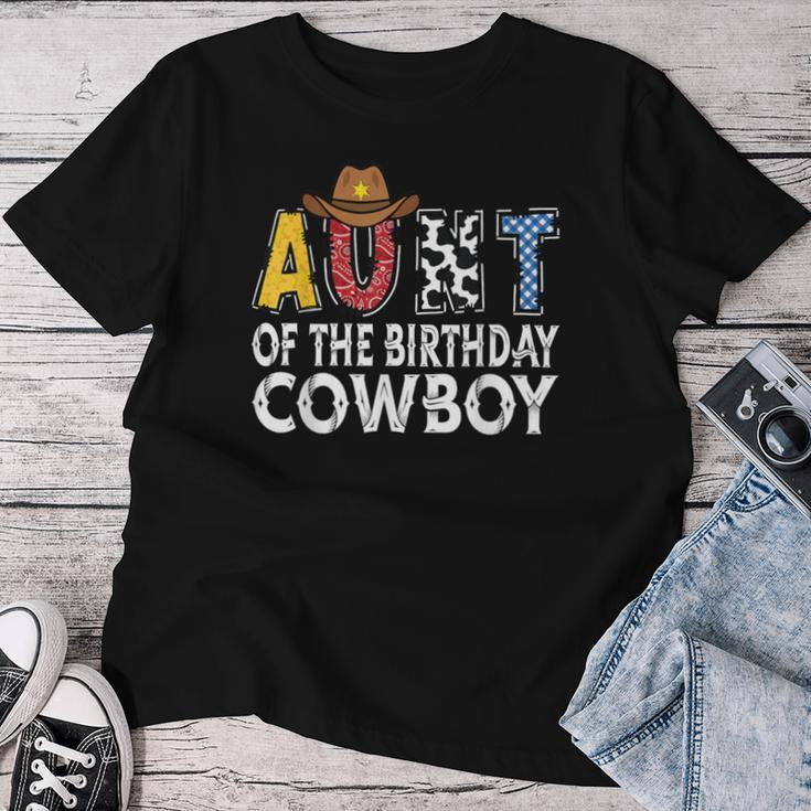 Aunt 1St Birthday Cowboy Western Aunt Birthday Boy Women T-shirt Funny Gifts