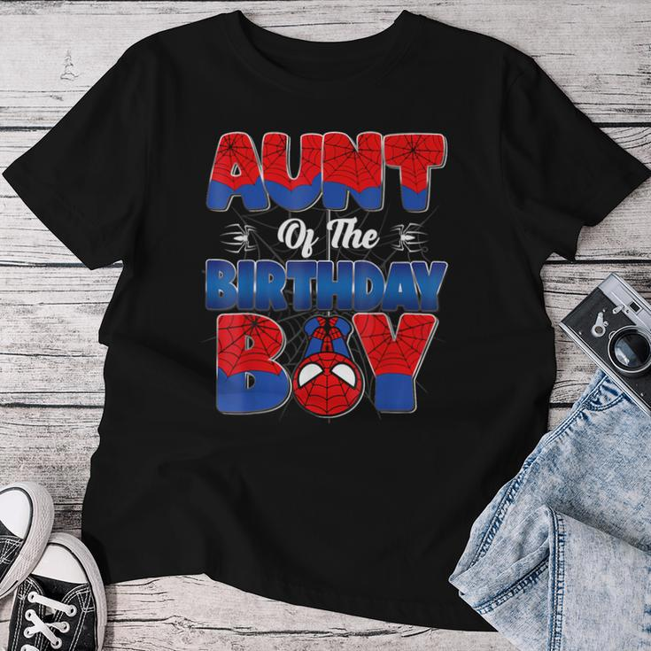 Aunt Of The Birthday Boy Spider Family Matching Women T-shirt Funny Gifts