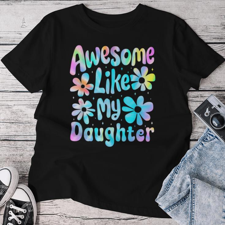 Awesome Like My Daughter Mommy Groovy Graphic Mother's Day Women T-shirt Personalized Gifts
