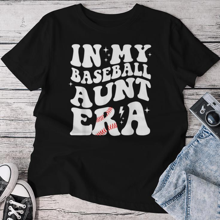 In My Baseball Aunt Era Groovy Vintage Baseball Aunt Auntie Women T-shirt Funny Gifts