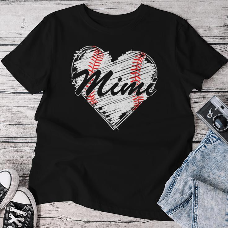 Baseball Mimi Retro Heart Baseball Grandma Mother's Day Women T-shirt Funny Gifts