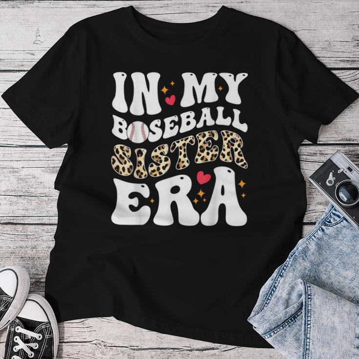 In My Baseball Sister Era Leopard Skin Sister Baseball Cool Women T-shirt Unique Gifts