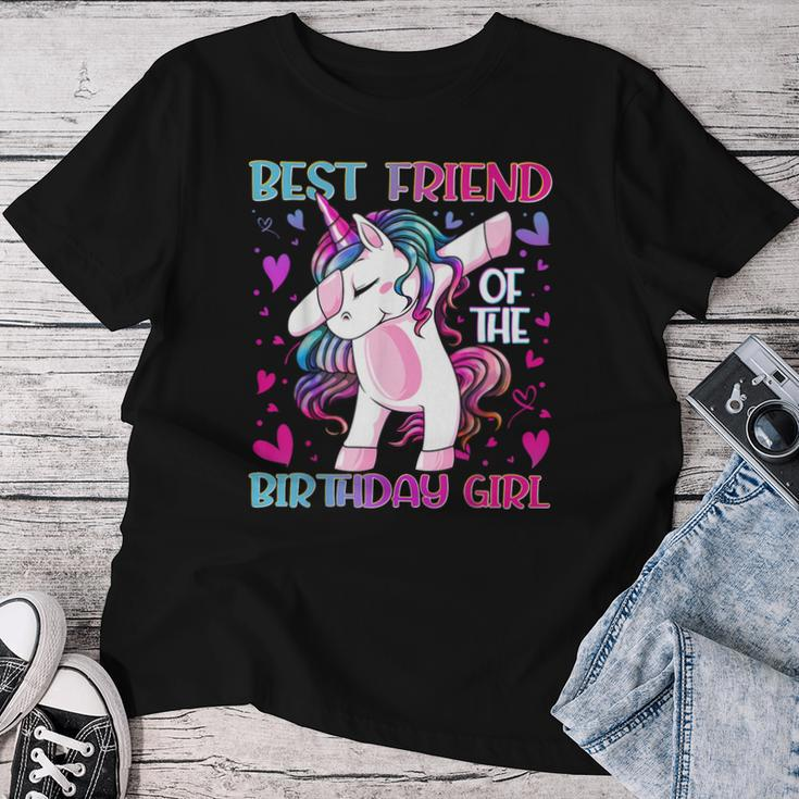 Best Friend Of The Birthday Girl Dabbing Unicorn Girl Women T-shirt Funny Gifts