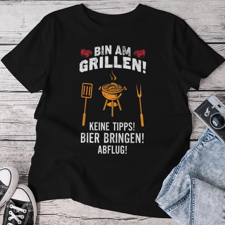 Bin Am Grillen Keine Tipps Beer Bringen Abflug Grill T-shirt Frauen Lustige Geschenke