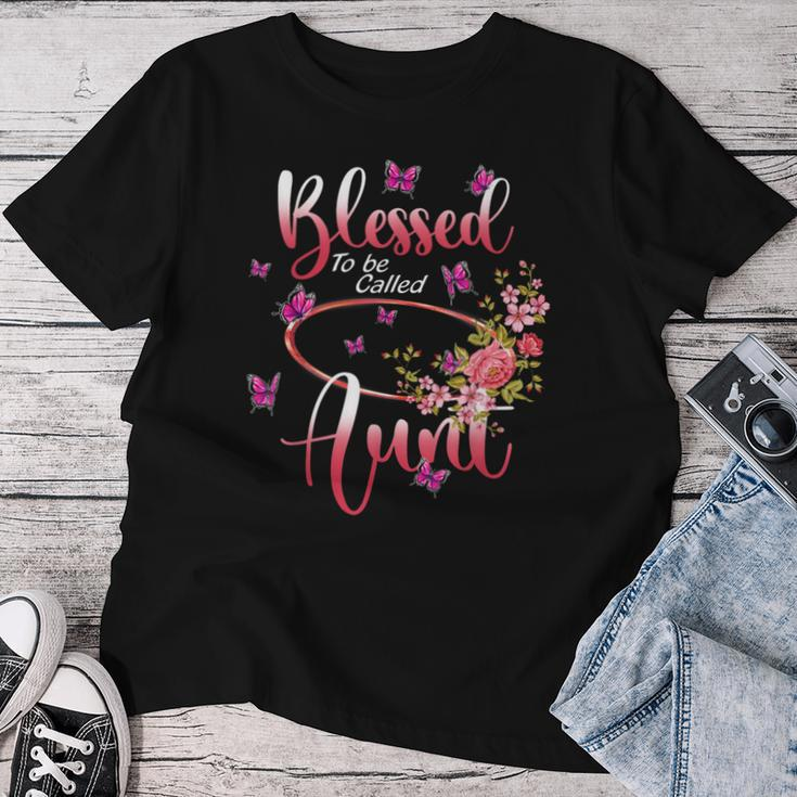 Blessed To Be Called Aunt Cute Flower Happy Women T-shirt Funny Gifts