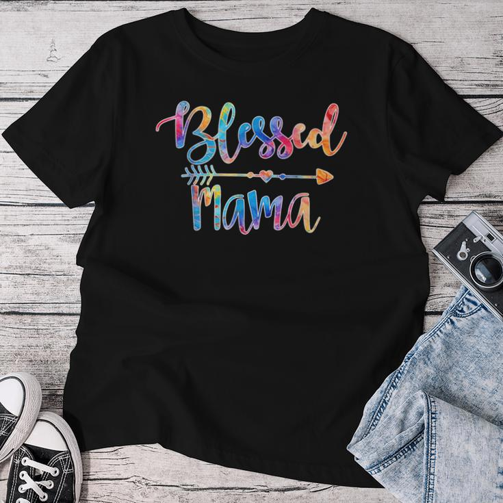 Blessed Mama Cute Tie Dye Print Women T-shirt Personalized Gifts