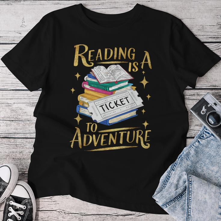 Book Adventure Library Student Teacher Book Women T-shirt Funny Gifts
