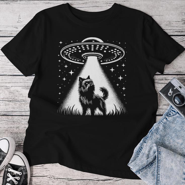 Brüssel Griffon Mama Papa Hund Lustiges Alien Ufo T-shirt Frauen Lustige Geschenke