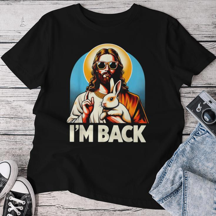 Bunny Christian Jesus Guess Who's Back Happy Easter Day Women T-shirt Funny Gifts