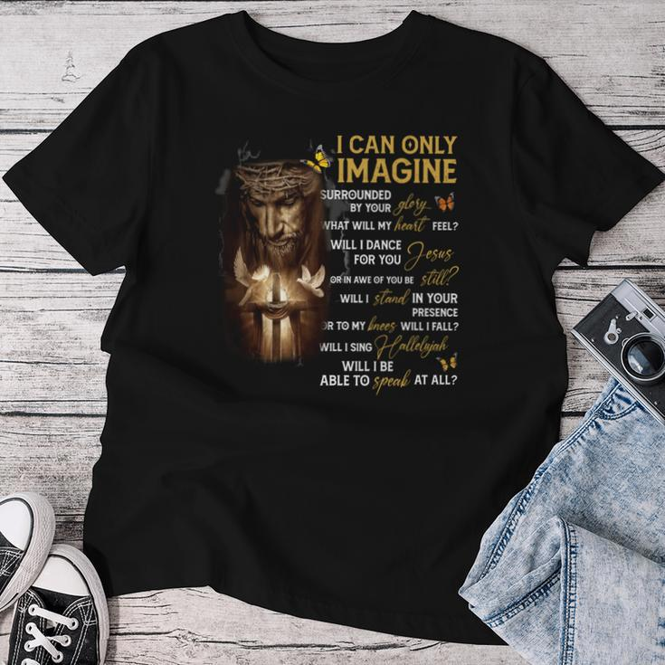 Butterfly Jesus Cross I Can Imagine Christian Religious Women T-shirt Unique Gifts