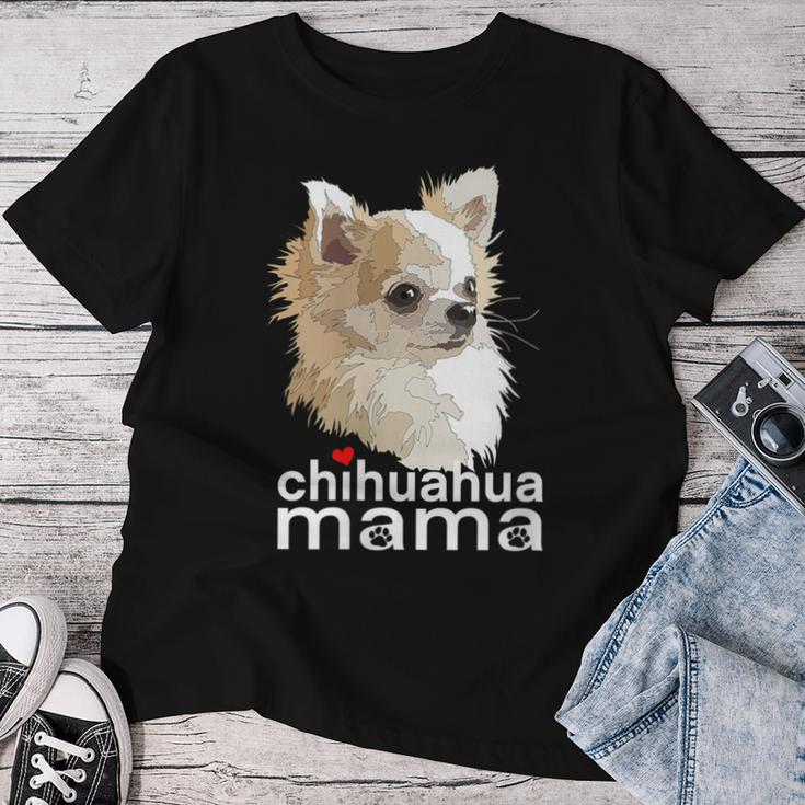 Chihuahua Mama Chihuahua Long Haired Mom Mommy Chiwawa Dog Women T-shirt Unique Gifts
