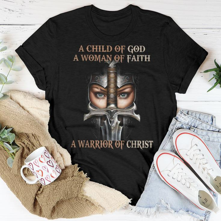 A Child Of God A Woman Of Faith A Warrior Of Christ Women T-shirt Unique Gifts