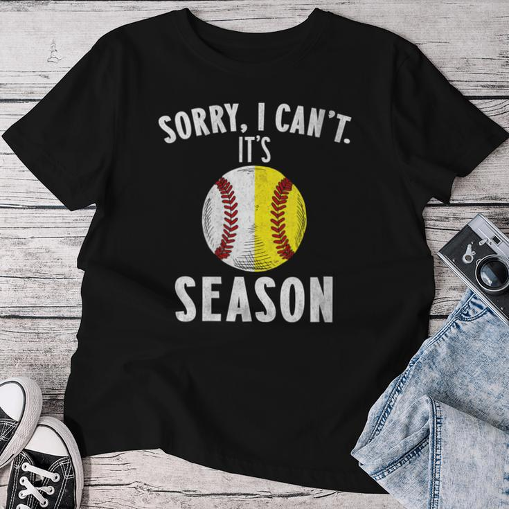 Cool Softball Mom Baseball Sorry I Can't Its Baseball Season Women T-shirt Unique Gifts