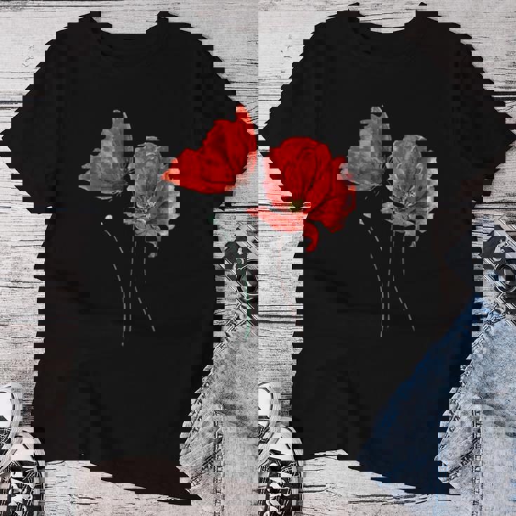 Coquelicots Fleur De Pavot Rouge Nature S Filles Hommes T-shirt