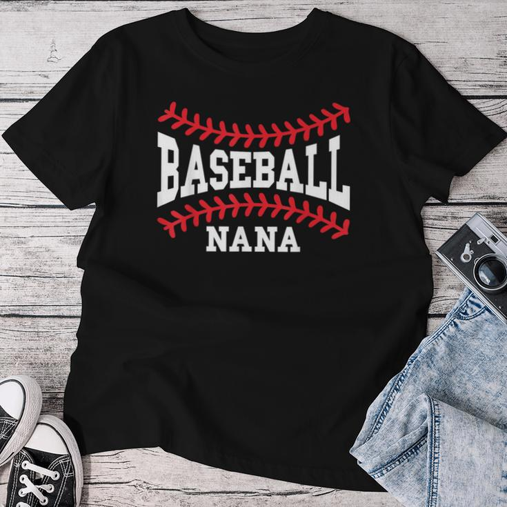 Cute Baseball Nana Laces Little League Grandma Women's Women T-shirt Funny Gifts