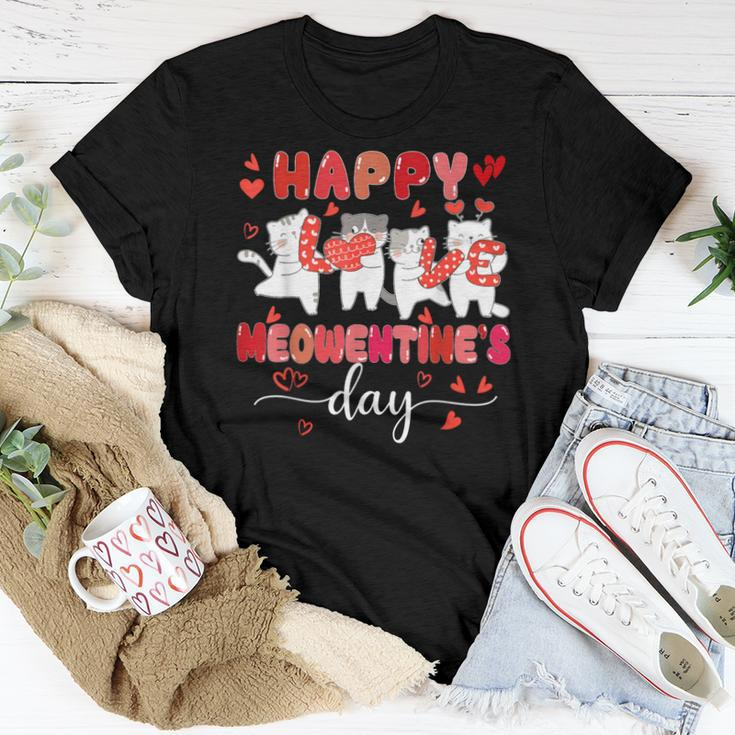 Cute Cat Happy Meowentines Valentines Days Girls Women T-shirt Funny Gifts