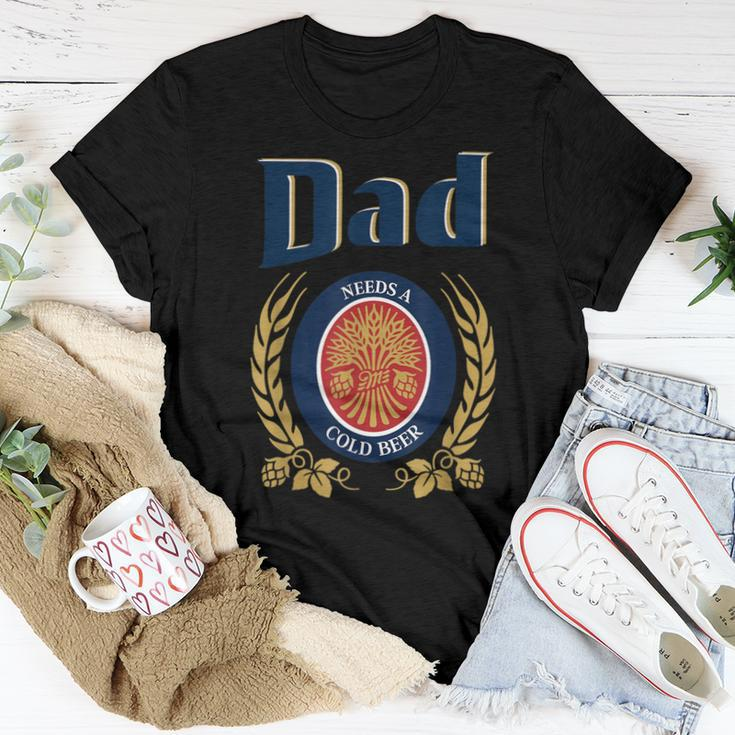 Cute Dad Needs A Cold Beer Drinking Fathers Day 2023 Women T-shirt Unique Gifts