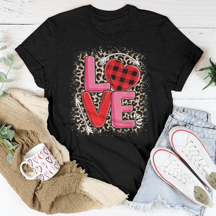 Cute Love Heart Leopard Print Valentines Day Girls Women T-shirt Unique Gifts