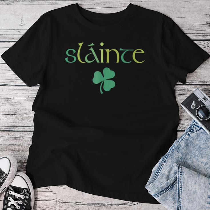 Cute Slainte Irish Trendy St Patrick's Day Lucky Women T-shirt Unique Gifts