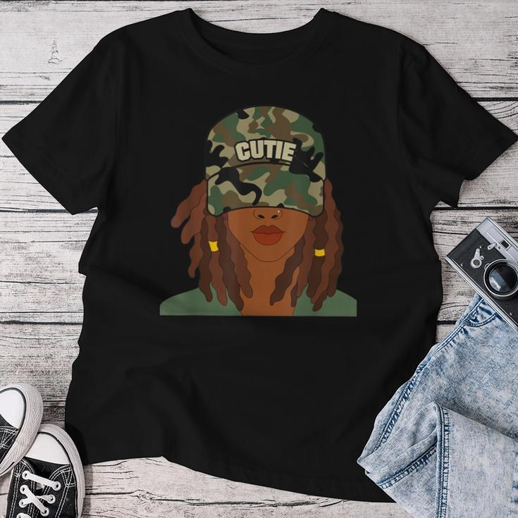 Cutie Loc'd Girl With Camo Hat Locs Women T-shirt Funny Gifts
