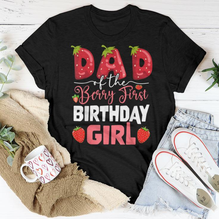 Dad Of The Berry First Birthday Of Girl Strawberry Father Women T-shirt Funny Gifts