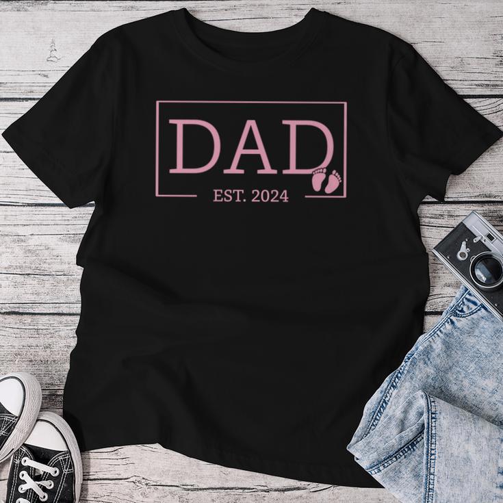 Dad Established Est 2024 Mädchen Neugeborene Geschenke Papaater T-shirt Frauen Lustige Geschenke