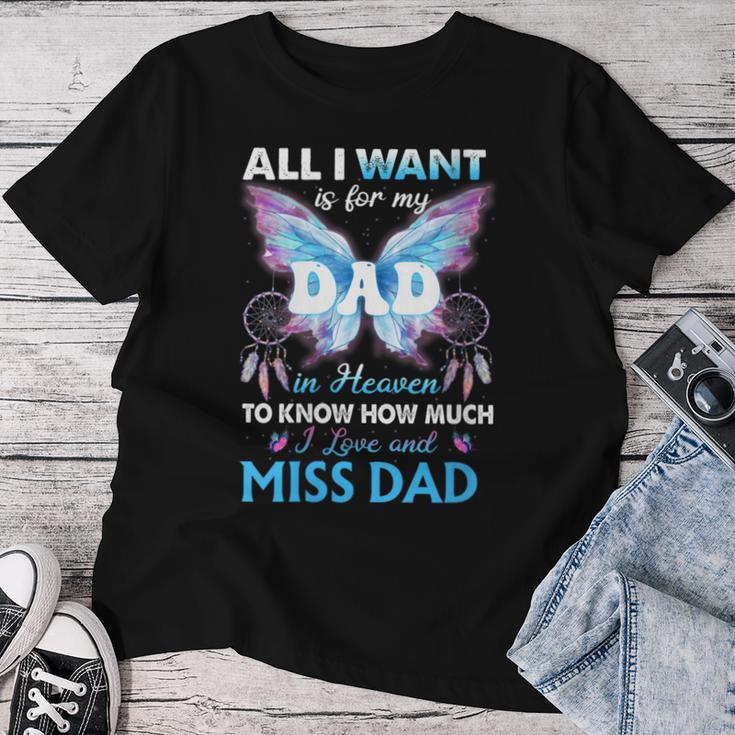 Damen Damit Meinater Im Himmel Weiß Wie Sehr Ich Papa Liebe Undermisse Mit-Ausschnitt T-shirt Frauen Lustige Geschenke