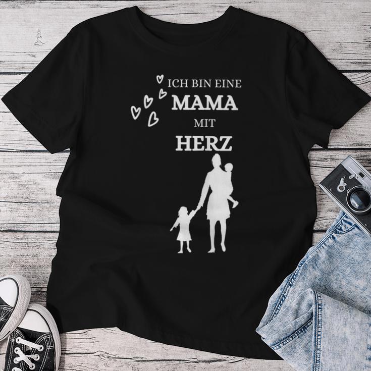 Damen Frau Ich Bin Eine Mama Mit Herz Mutter Muttertag T-shirt Frauen Lustige Geschenke