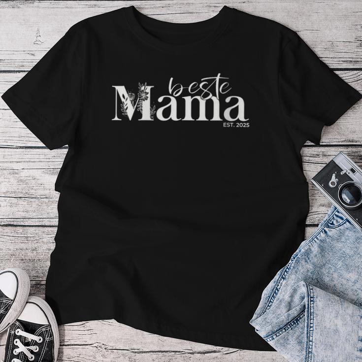 Damen Geschenk Mama Beste Mama Seit 2025 Muttertagsgeschenk Lustig Mit-Ausschnitt T-shirt Frauen Lustige Geschenke