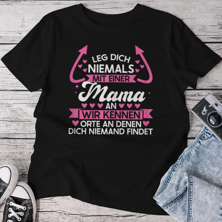 Damen Leg Dich Niemals Mit Einer Mama Und Mutter Familie T-shirt Frauen Lustige Geschenke