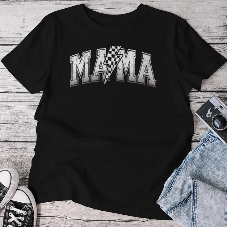 Damen Lustig Kariert Mama Schwarz Weiß Geschenk Frauen Mit-Ausschnitt T-shirt Frauen Lustige Geschenke