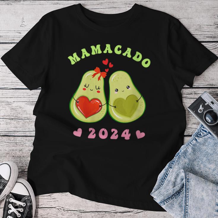 Damen Lustige Mamacado Für Mama 2024 Schwangerschafterkünden Mit-Ausschnitt T-shirt Frauen Lustige Geschenke