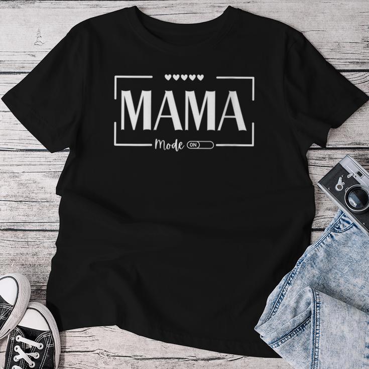 Damen Mama-Modus Auf Lustigenintage-Muttertags-S Mit-Ausschnitt T-shirt Frauen Lustige Geschenke