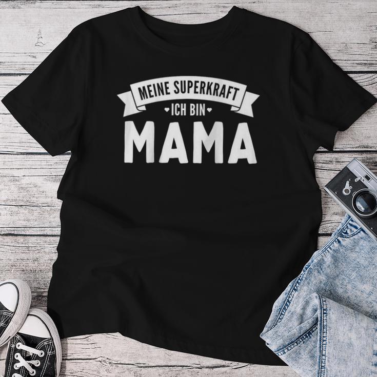 Damen Meine Superkraft Ich Bin Mama Spruch Raglan T-shirt Frauen Lustige Geschenke