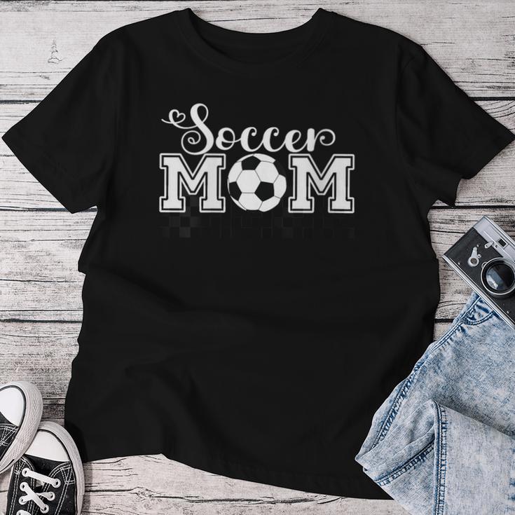 Damen Soccer Mom Soccer Mama Für Frauen Kariert Muttertag Retro Mit-Ausschnitt T-shirt Frauen Lustige Geschenke