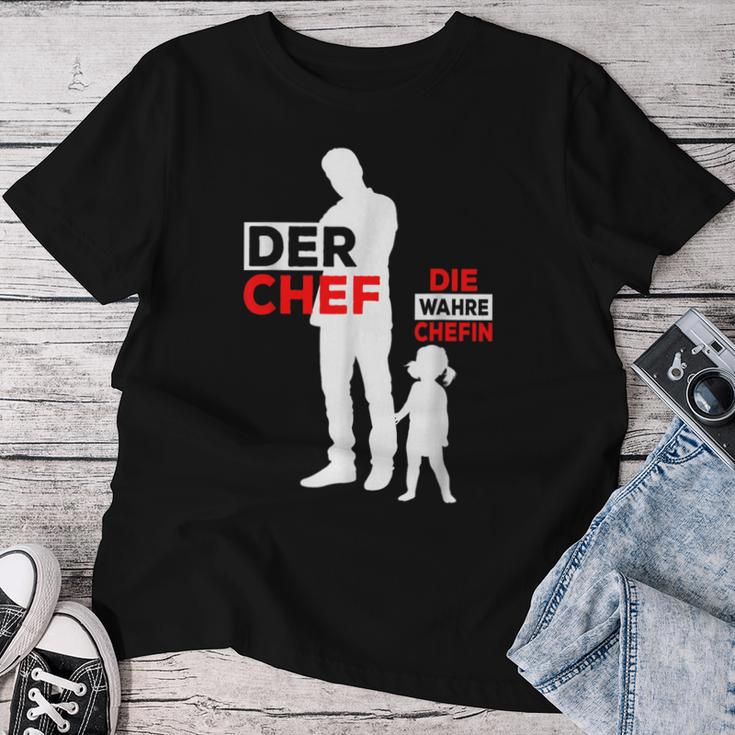 Der Wahre Chef The True Boss Father Daughter Partner T-shirt Frauen Lustige Geschenke