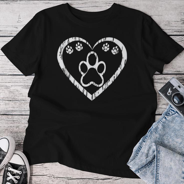 Dog Lover Damen Herren Mama Papa Herz Hund Pfotenabdruck T-shirt Frauen Lustige Geschenke