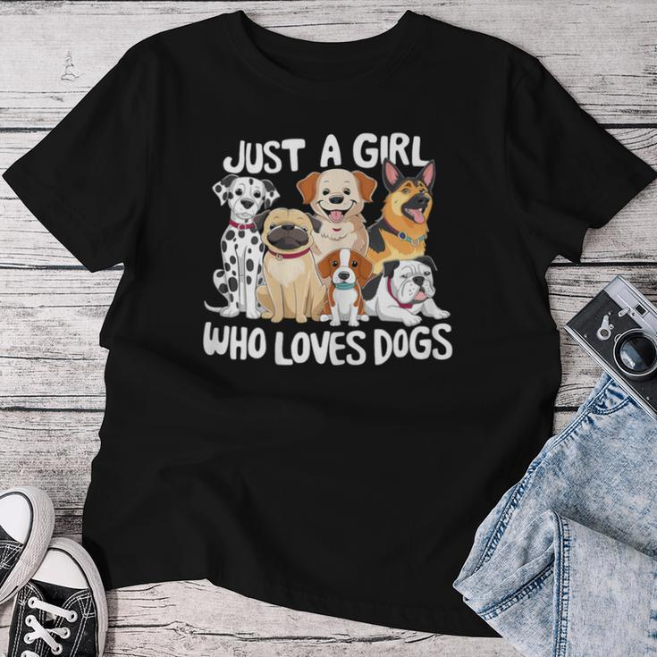 Dog Lover Just A Girl Who Loves Dogs Women T-shirt Funny Gifts