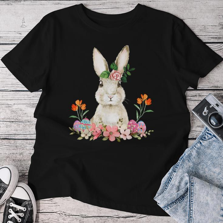 Easter Bunny Flower Headband Rabbit Easter Happy Easter Women T-shirt Unique Gifts