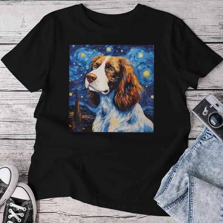 English Springer Spaniel Sternennacht Für Hundemama Papa T-shirt Frauen Lustige Geschenke