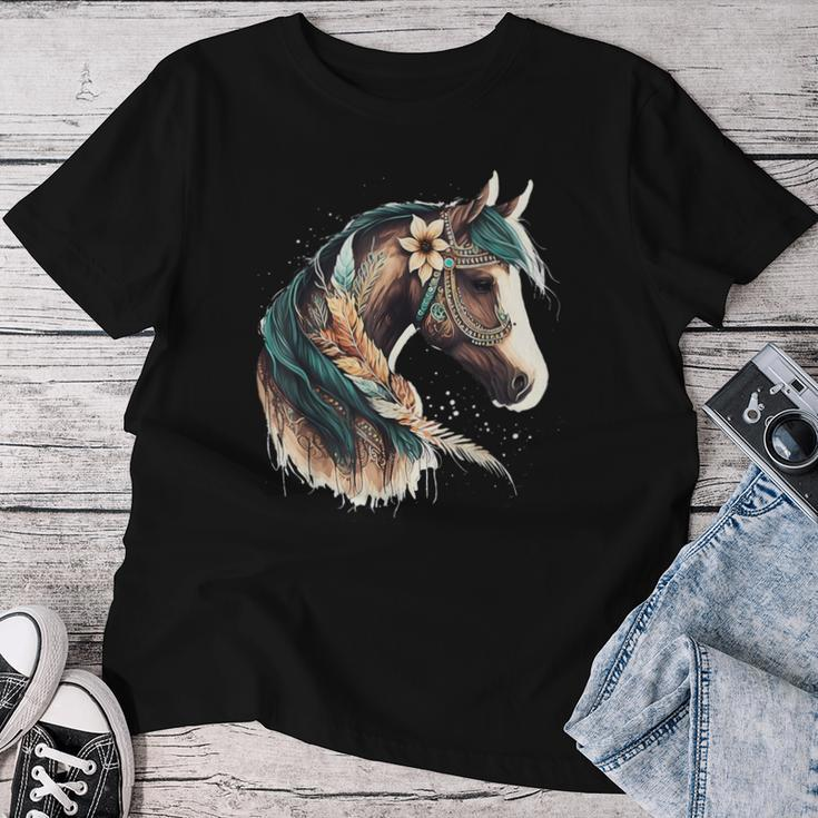 Equestrian Horse Portrait Western Horseback Riding For Girls Women T-shirt Unique Gifts
