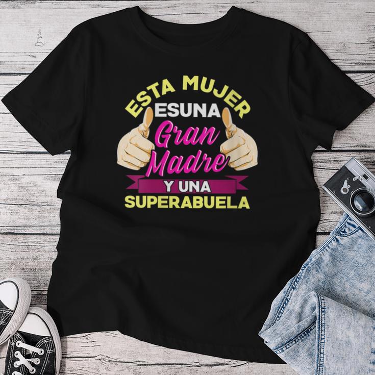Esta Es Una Gran Madre Y Una Super Abuela Cuello Camiseta de mujer Regalos divertidos
