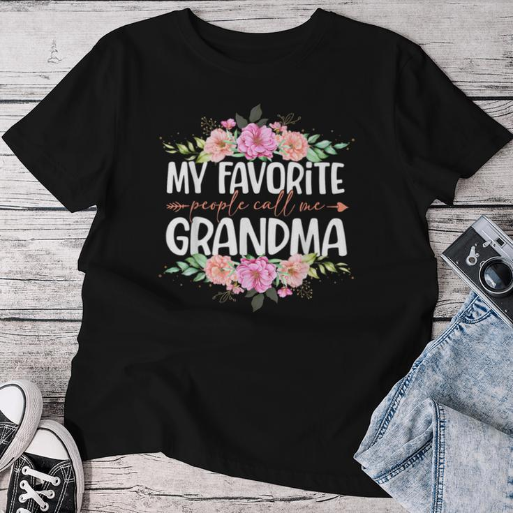 My Favorite People Call Me Grandma Floral Mother's Day Women T-shirt Funny Gifts
