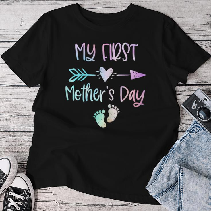 My First Mother's Day For New Mom Mother Pregnancy Tie Dye Women T-shirt Personalized Gifts