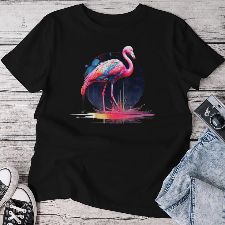 Flamingo Kunstwerk Tierliebhaber Kunst Tier Flamingo T-shirt Frauen Lustige Geschenke