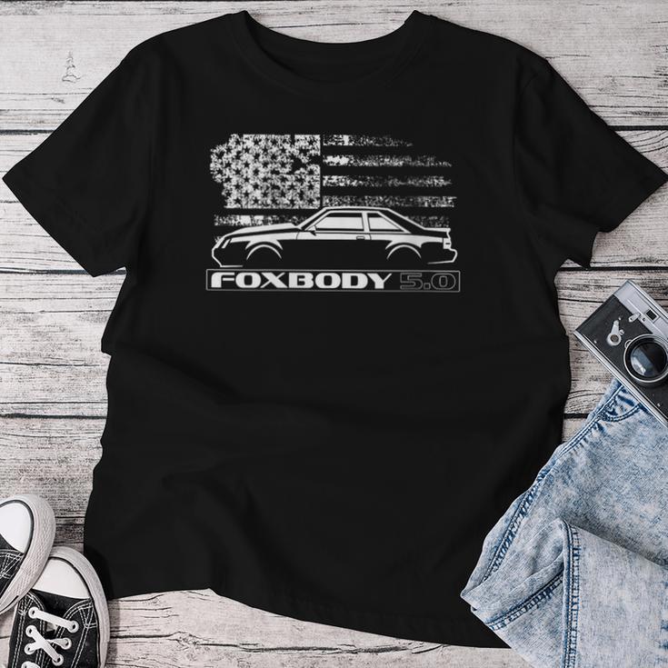 Foxbody Foxbody 50 American Flag Foxbody Stang Women T-shirt Funny Gifts